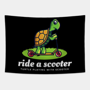 Turtle Pet Scooter 2Electric Stunt Moped Rider Motorcycle Bike Turtle Tapestry