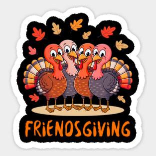 Turkey Friends Thanksgiving Hug Magnet