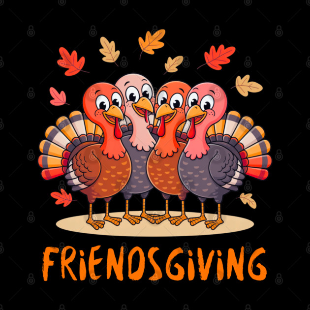Turkey Friends Thanksgiving Hug by Creatifly Graphic Tees