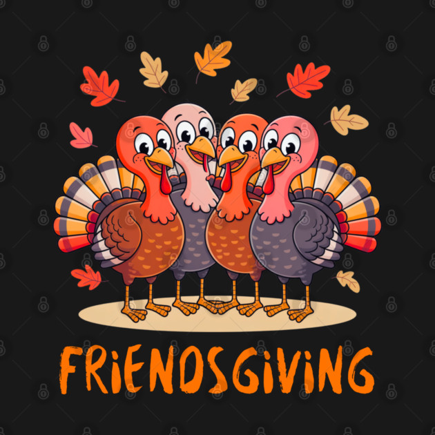 Turkey Friends Thanksgiving Hug by Creatifly Graphic Tees