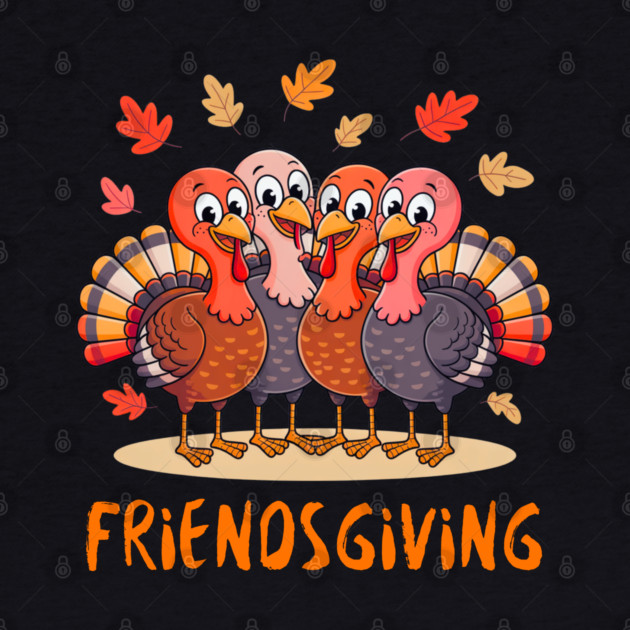 Turkey Friends Thanksgiving Hug by Creatifly Graphic Tees
