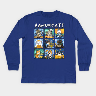 Hanukcats Kids Long Sleeve T-Shirt