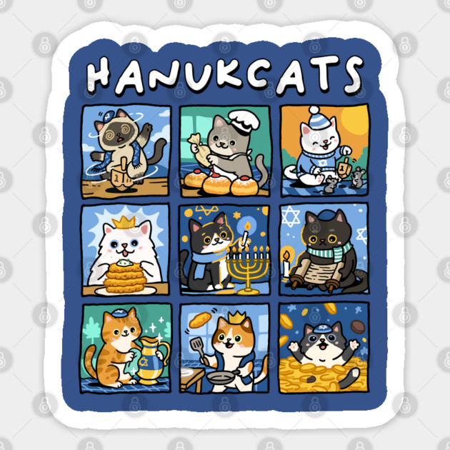 Hanukcats Sticker by GoshWow®