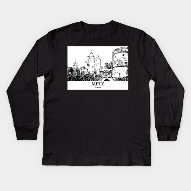 Metz - France Kids Long Sleeve T-Shirt by Lakeric