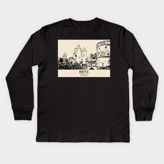 Metz - France Kids Long Sleeve T-Shirt by Lakeric