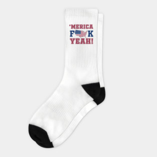 Merica F**k Yeah! Patriotic American Spirit Socks