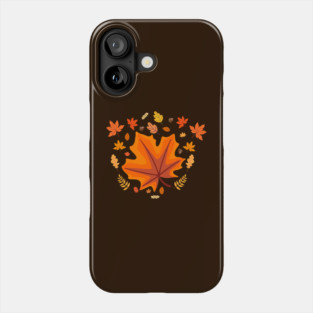 Bright Autumn Maple Leaf With Falling Fall Foliage Phone Case