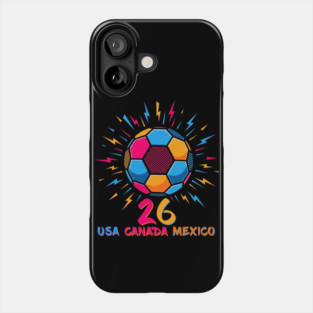 Colorful Soccer Ball USA Canada Mexico 26 World Cup 2026 Phone Case