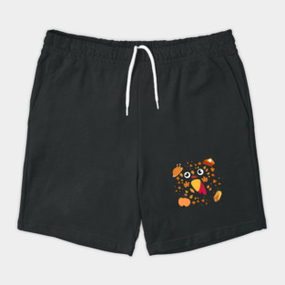 Cute Turkey Face With Autumn Leaves and Thanksgiving Food Shorts