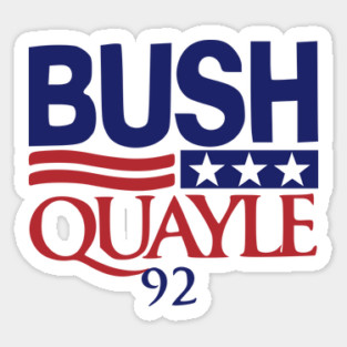 Vintage 1992 Presidential Election Campaign Button George Bush Dan Quayle Sticker