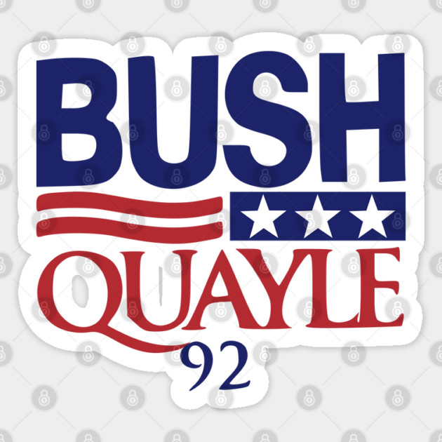 Vintage 1992 Presidential Election Campaign Button George Bush Dan Quayle Sticker by Yesteeyear