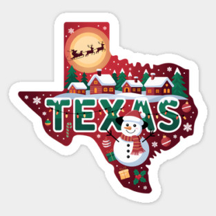 Texas-Christmas - Texas-Map-Western-Holiday-Vibes Magnet