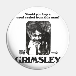 Fright Night With Grimsley Horror Host Movies Los Angeles Pin