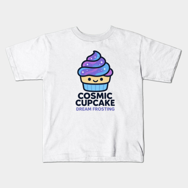 Cosmic Cupcake Dream Frosting – Cosmo Bites Kawaii Galaxy Dessert Design Kids T-Shirt by Anne Lee