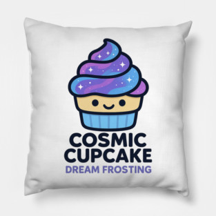 Cosmic Cupcake Dream Frosting – Cosmo Bites Kawaii Galaxy Dessert Design Pillow