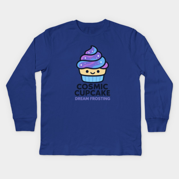 Cosmic Cupcake Dream Frosting – Cosmo Bites Kawaii Galaxy Dessert Design Kids Long Sleeve T-Shirt by Anne Lee