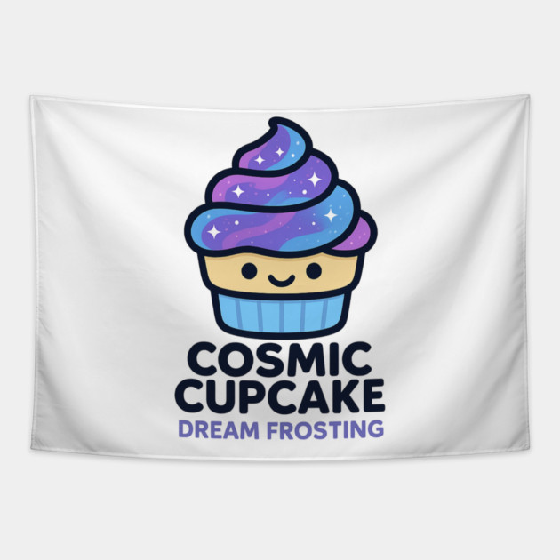 Cosmic Cupcake Dream Frosting – Cosmo Bites Kawaii Galaxy Dessert Design Tapestry by Anne Lee