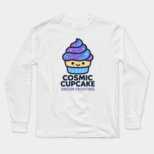 Cosmic Cupcake Dream Frosting – Cosmo Bites Kawaii Galaxy Dessert Design Long Sleeve T-Shirt
