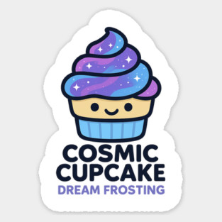 Cosmic Cupcake Dream Frosting – Cosmo Bites Kawaii Galaxy Dessert Design Sticker