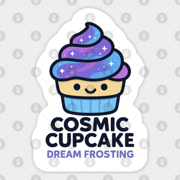 Cosmic Cupcake Dream Frosting – Cosmo Bites Kawaii Galaxy Dessert Design Sticker by Anne Lee