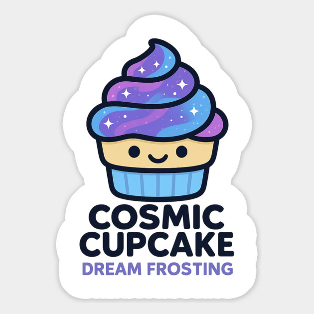 Cosmic Cupcake Dream Frosting – Cosmo Bites Kawaii Galaxy Dessert Design Magnet by Anne Lee