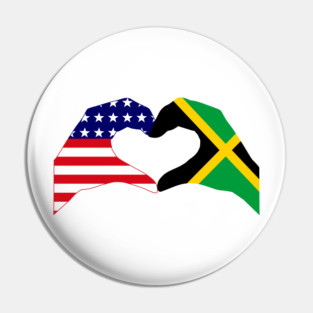 We Heart USA & Jamaica Multinational Patriot Flag Series Pin