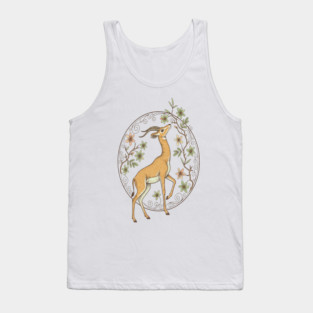 Gerenuk Antelope with Desert Florals Tank Top