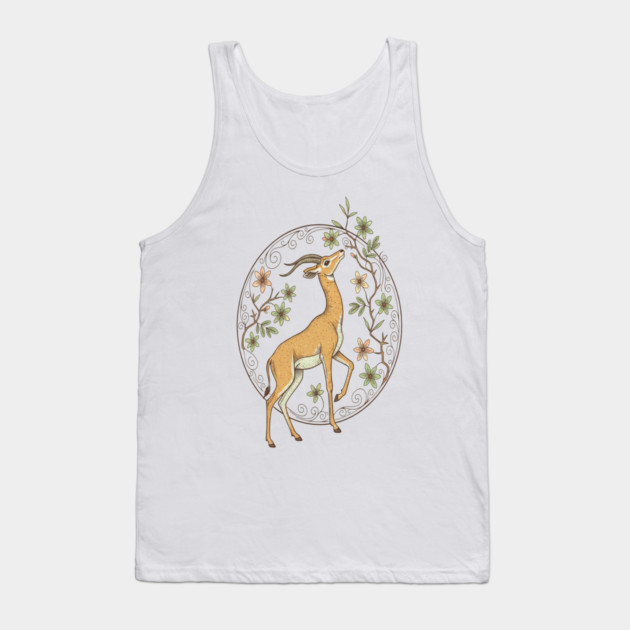 Gerenuk Antelope with Desert Florals Tank Top by BirdsnStuff