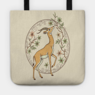 Gerenuk Antelope with Desert Florals Tote