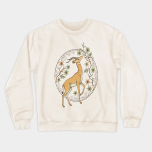 Gerenuk Antelope with Desert Florals Crewneck Sweatshirt