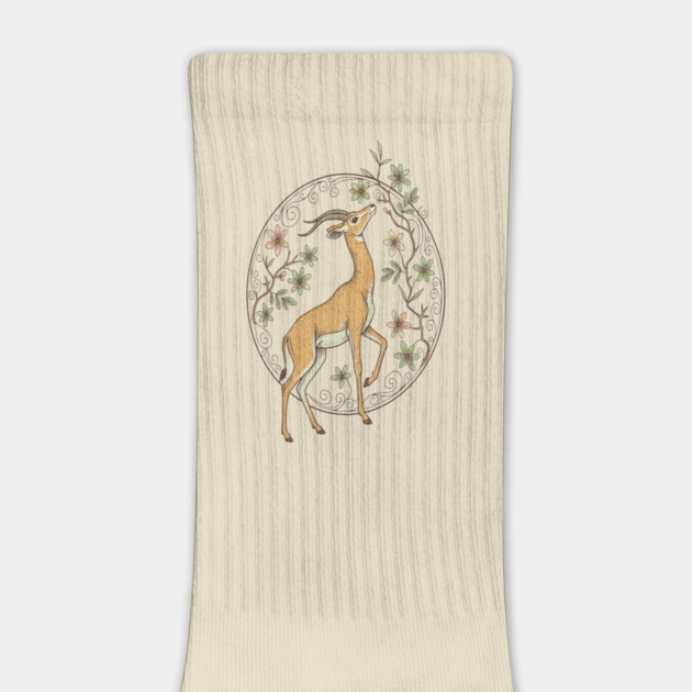Gerenuk Antelope with Desert Florals by BirdsnStuff