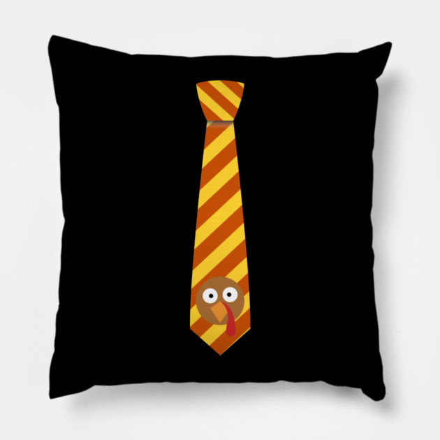 Striped Turkey Tie for Thanksgiving Fun Pillow by Creatifly Graphic Tees