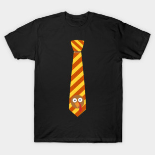 Striped Turkey Tie for Thanksgiving Fun T-Shirt