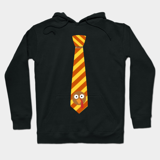 Striped Turkey Tie for Thanksgiving Fun Hoodie by Creatifly Graphic Tees