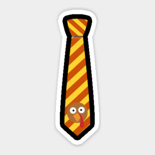 Striped Turkey Tie for Thanksgiving Fun Sticker