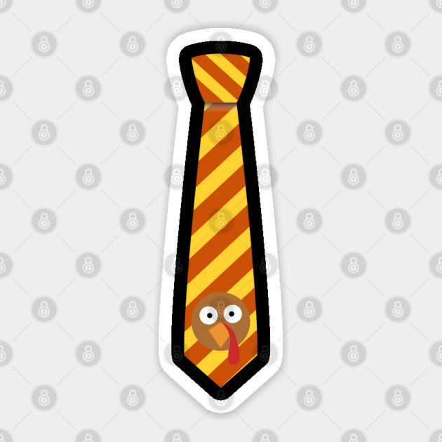 Striped Turkey Tie for Thanksgiving Fun Sticker by Creatifly Graphic Tees