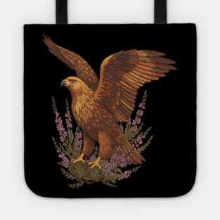 Golden Eagle with Highland Florals Tote