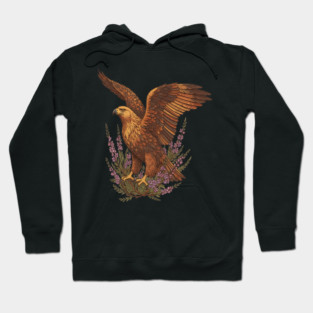 Golden Eagle with Highland Florals Hoodie