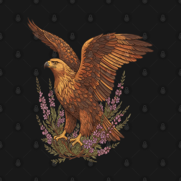 Golden Eagle with Highland Florals by BirdsnStuff
