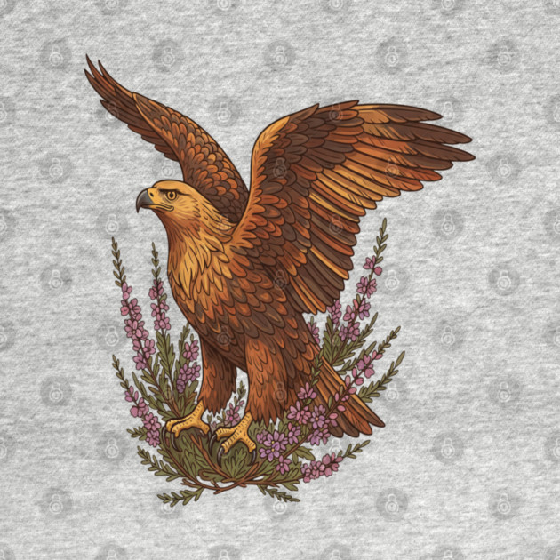Golden Eagle with Highland Florals by BirdsnStuff