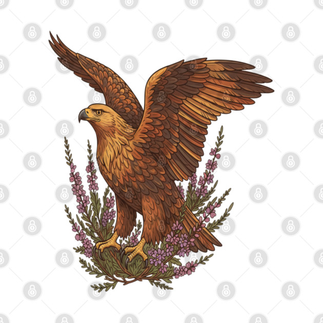 Golden Eagle with Highland Florals by BirdsnStuff