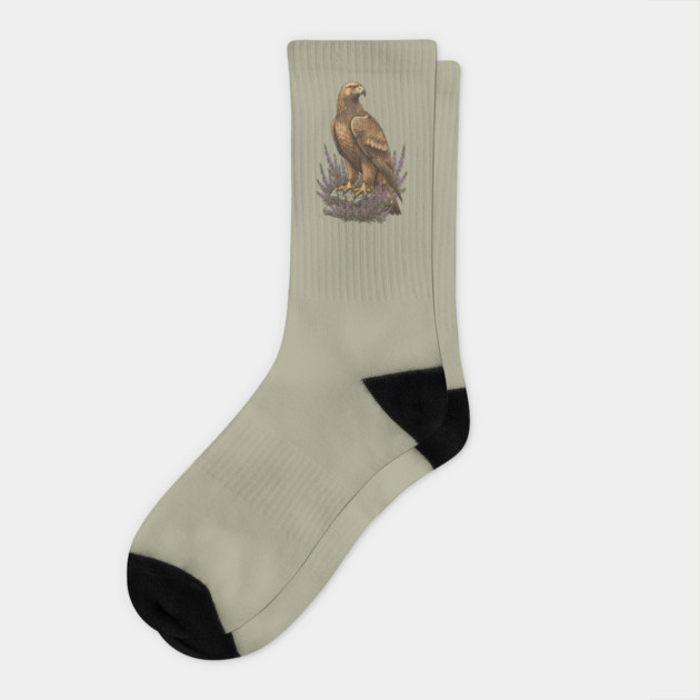 Golden Eagle with Heather Design Socks by BirdsnStuff