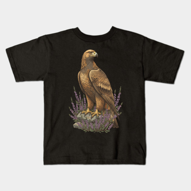 Golden Eagle with Heather Design Kids T-Shirt by BirdsnStuff