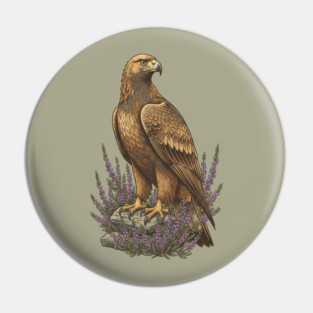 Golden Eagle with Heather Design Pin