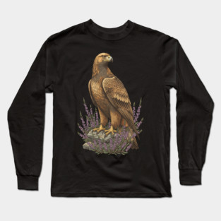 Golden Eagle with Heather Design Long Sleeve T-Shirt