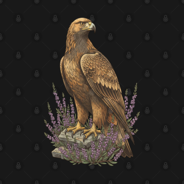 Golden Eagle with Heather Design by BirdsnStuff