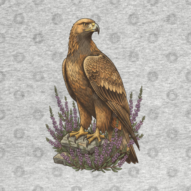Golden Eagle with Heather Design by BirdsnStuff