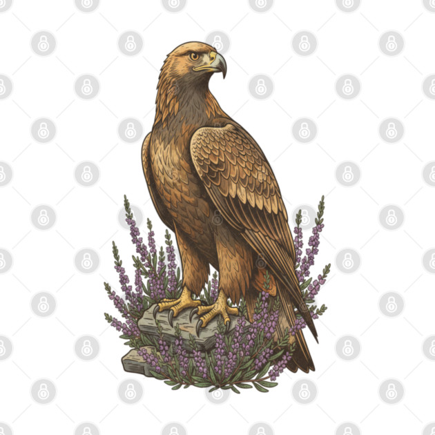 Golden Eagle with Heather Design by BirdsnStuff