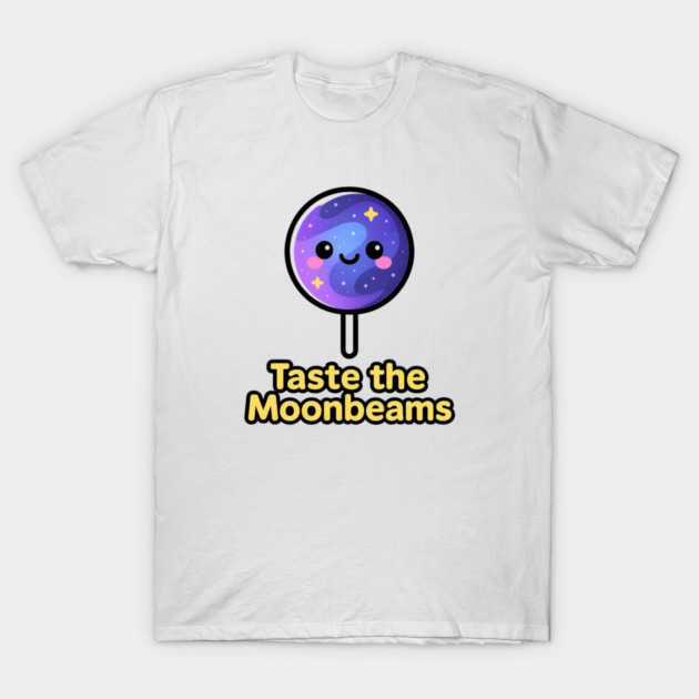 Taste the Moonbeams – Cosmo Bites Kawaii Galaxy Lollipop Design T-Shirt by Anne Lee