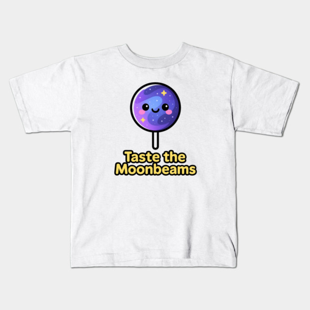 Taste the Moonbeams – Cosmo Bites Kawaii Galaxy Lollipop Design Kids T-Shirt by Anne Lee